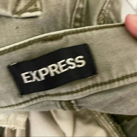 Express mid rise women's 6R distressed green ankle pants office‎ career casual - Picture 6 of 6